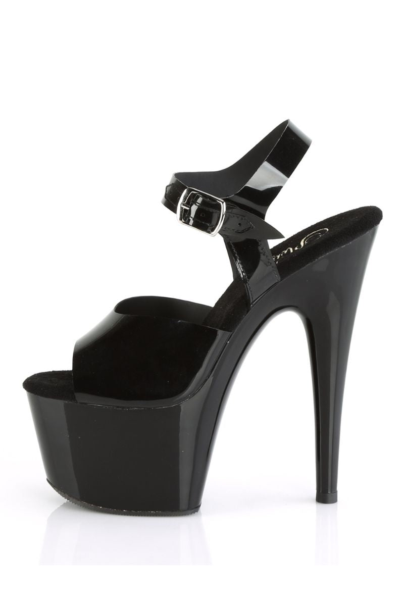 Pleaser USA Adore-708N 7inch Jelly-Like Pleasers - Black-Pleaser USA-Pole Junkie