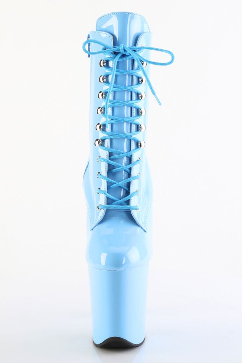 Pleaser USA Flamingo-1020 8inch Pleaser Boots - Patent Baby Blue-Pleaser USA-Pole Junkie