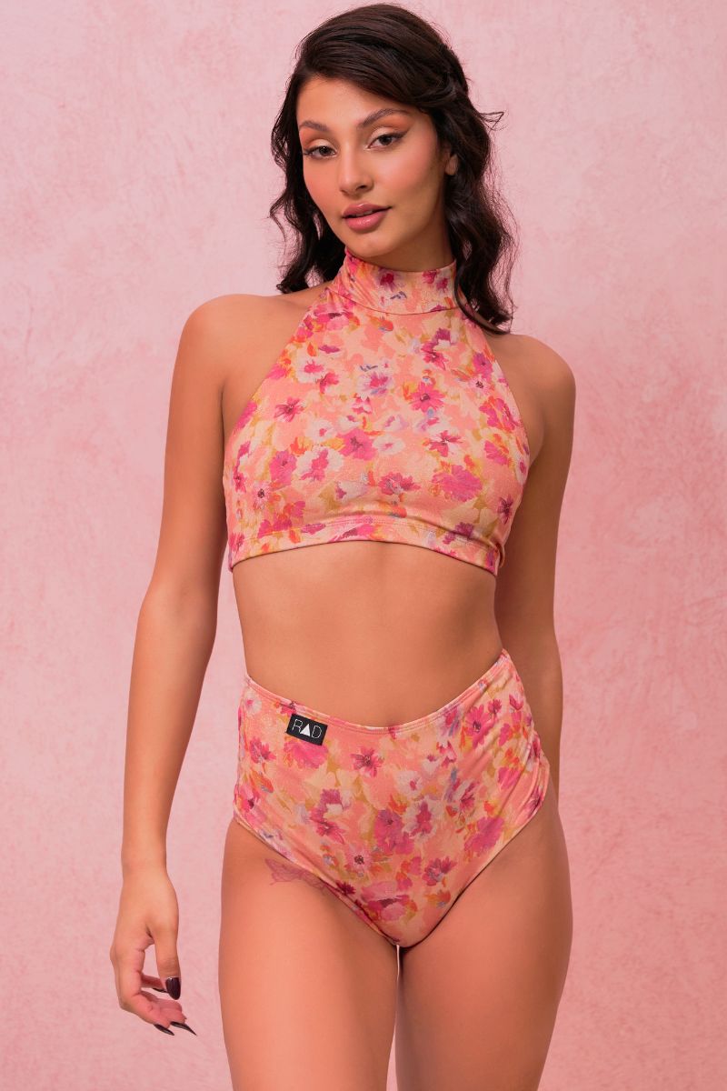 RAD Paradiso Eve Top - Floral Peach-RAD-Pole Junkie