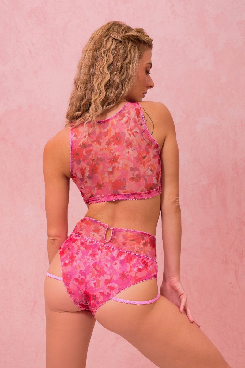 RAD Paradiso Volcana Bottoms - Floral Pink-RAD-Pole Junkie
