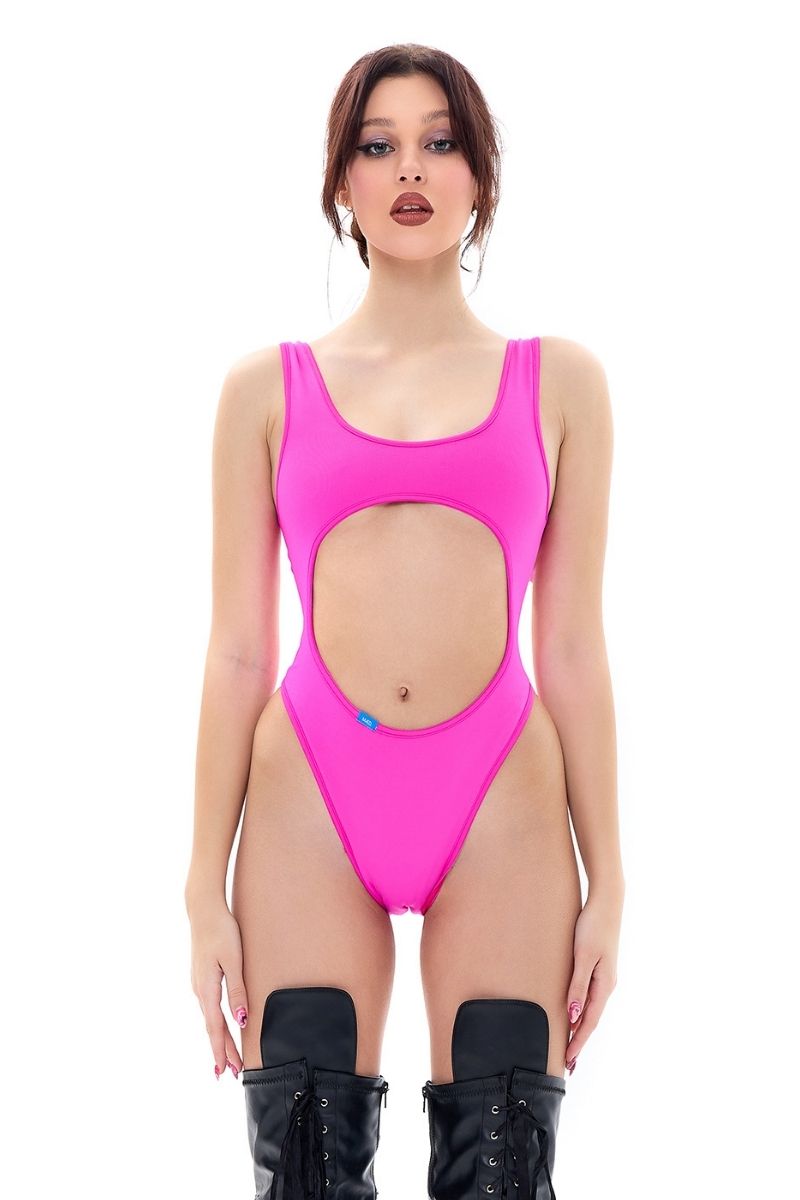 MÆD Siren Bodysuit - Matte Pink-MÆD-Pole Junkie