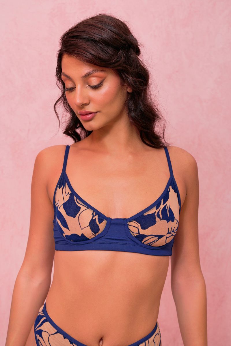 RAD Paradiso Inferno Top - Dark Blue/Nude-RAD-Pole Junkie