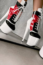 Hella Heels EmpireKicks 8inch Boots - Atomic Red-Hella Heels-Pole Junkie