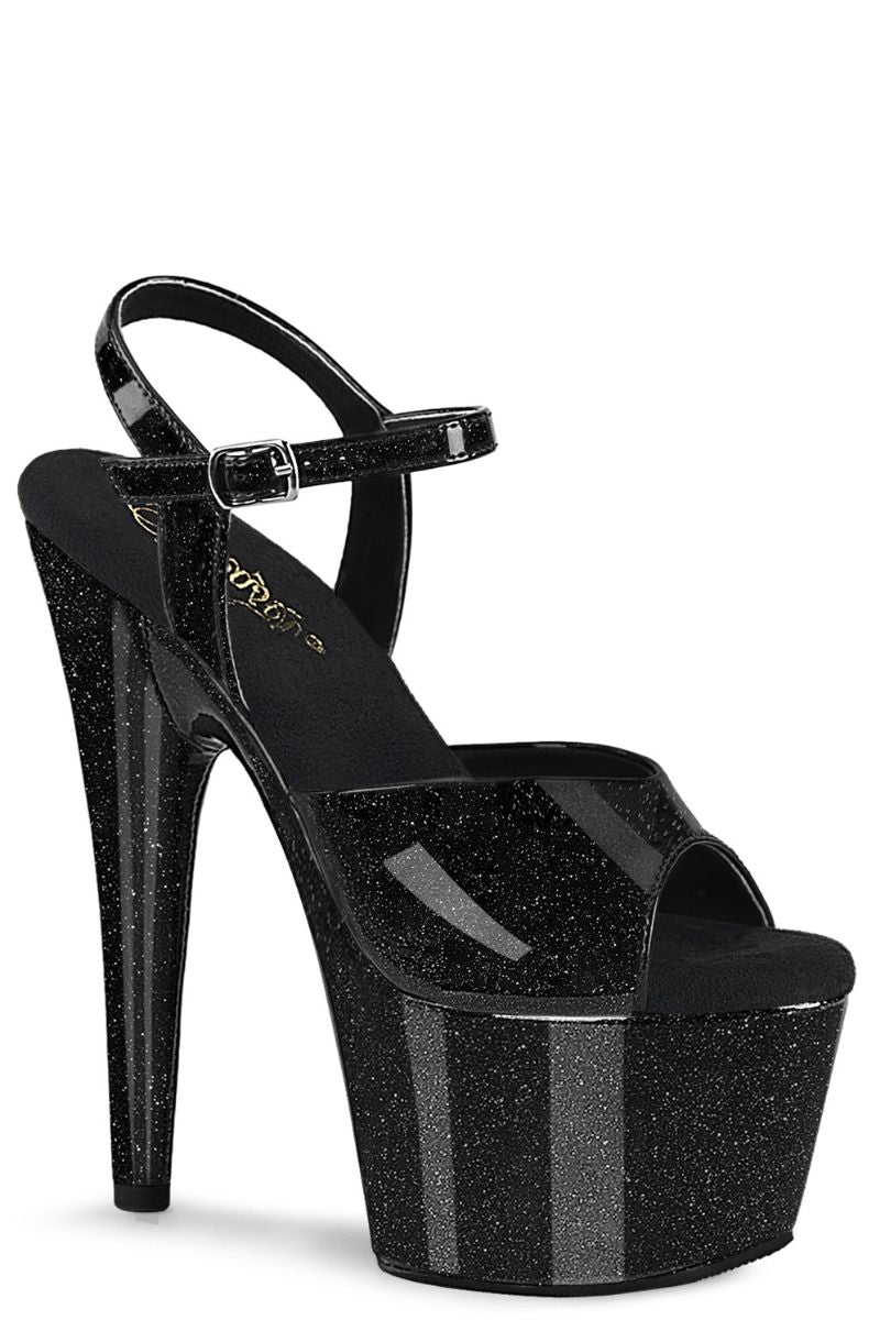 Pleaser USA Adore-709GP 7inch Stilettos Black Glitter