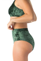Dragonfly Lola High-Waisted Shorts - Velvet Emerald-Dragonfly-Pole Junkie