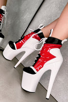Hella Heels EmpireKicks 8inch Boots - Atomic Red-Hella Heels-Pole Junkie