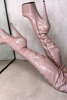 Hella Heels LipKit Thigh High Front Lace 7inch Boots - Boujee-Hella Heels-Pole Junkie