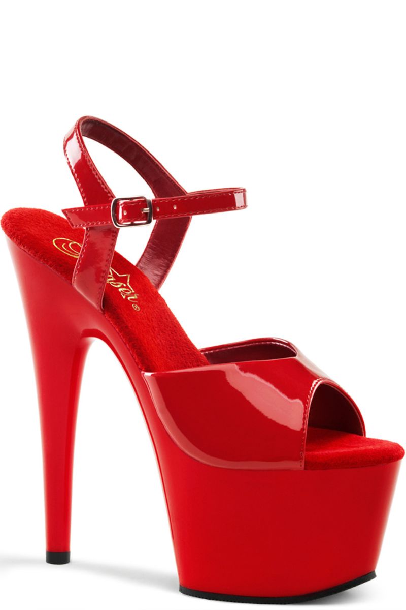 Pleaser USA Adore-709 7inch Pleasers - Patent Red