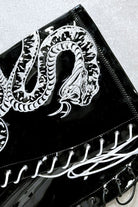 Hella Heels Viper Thigh High 7inch Boots - Black/White Snake-Hella Heels-Pole Junkie