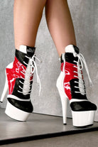 Hella Heels EmpireKicks 7inch Boots - Atomic Red-Hella Heels-Pole Junkie