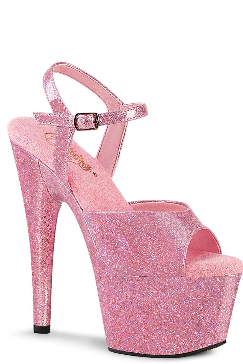 Pleaser USA Adore-709GP 7inch Pleasers - Pink Glitter