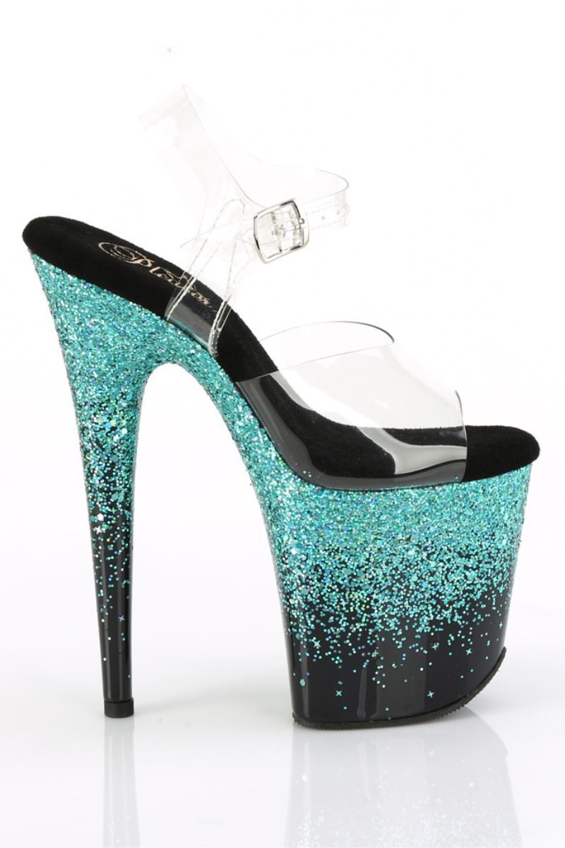Women New Casual Black Glitter High Heels Platform Shoes #10 | eBay