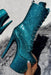 Hella Heels The Glitterati 8inch Boots - Ocean Eyes-Hella Heels-Pole Junkie