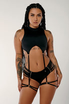 CXIX Dopamine Garter Top - Black-Creatures of XIX-Pole Junkie
