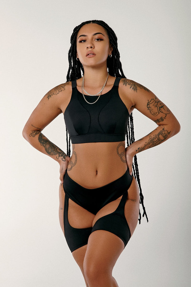 CXIX Dopamine High Suspender Bottoms - Black-Creatures of XIX-Pole Junkie