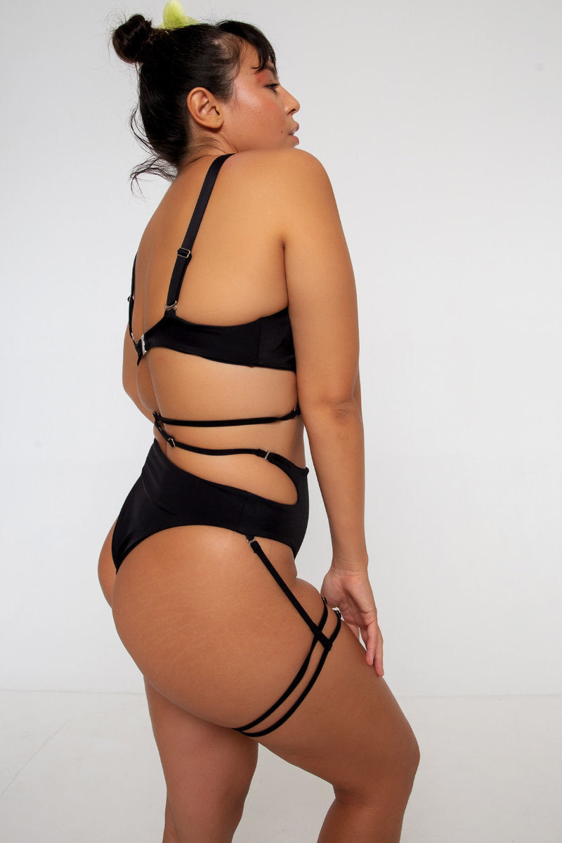 Nona Perkasa Gladiolus Top - Black-Nona Perkasa-Pole Junkie