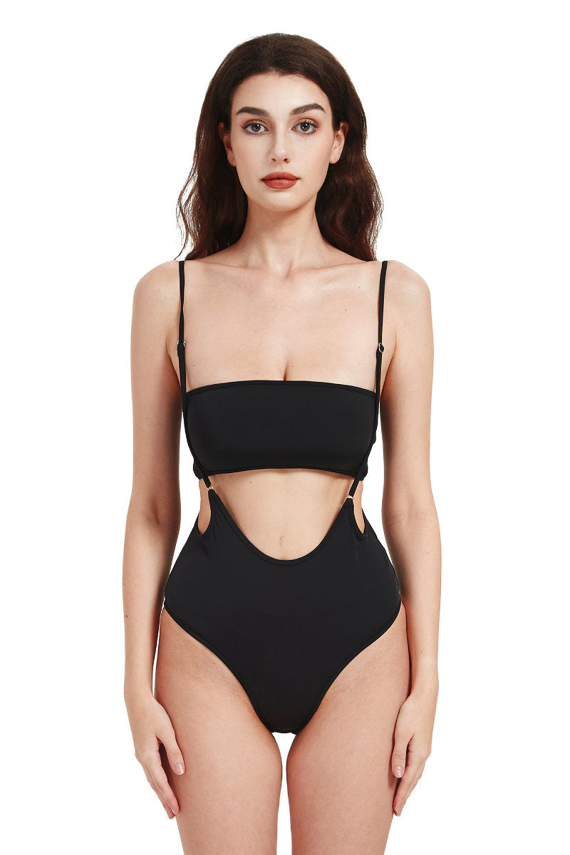 Hamade Activewear High Waisted Sling Bottoms - Black-Hamade Activewear-Pole Junkie