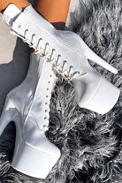 Hella Heels The Glitterati 7inch Boots - Snow Kween-Hella Heels-Pole Junkie