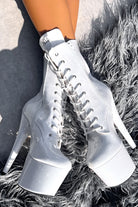 Hella Heels The Glitterati 7inch Boots - Snow Kween-Hella Heels-Pole Junkie