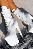 Hella Heels The Glitterati 8inch Boots - Snow Kween-Hella Heels-Pole Junkie