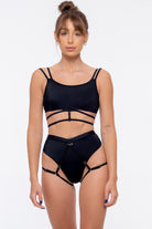 Nona Perkasa Moonflower Top - Black-Nona Perkasa-Pole Junkie