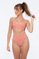 Nona Perkasa Night Lily Top - Coral Pink/Fuschia-Nona Perkasa-Pole Junkie