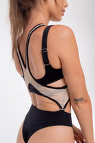 Nona Perkasa Orchid Body Harness - Black/Sand-Nona Perkasa-Pole Junkie