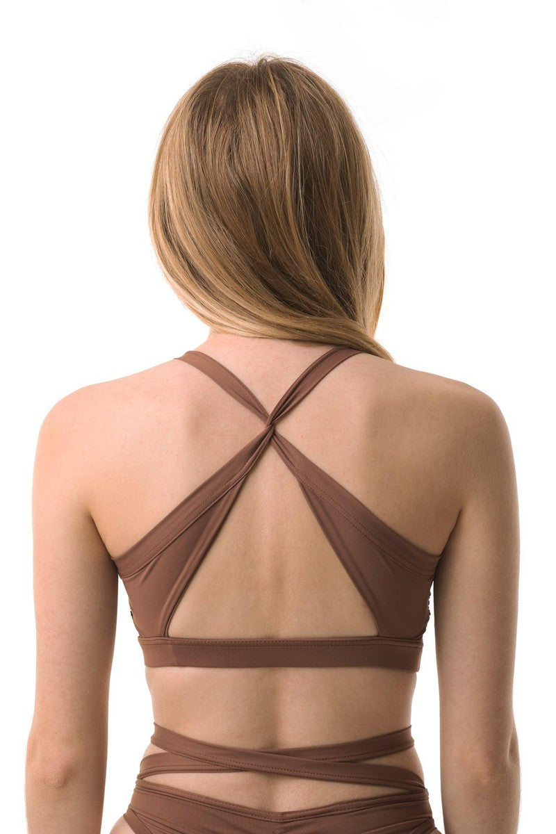 Poledancerka Cross Wrap Top - Nude 02-Poledancerka-Pole Junkie