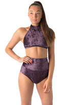 Dragonfly Betty High-Waisted Shorts - Velvet Purple-Dragonfly-Pole Junkie