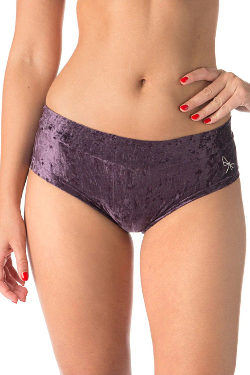 Dragonfly Hot Pants - Velvet Purple-Dragonfly-Pole Junkie