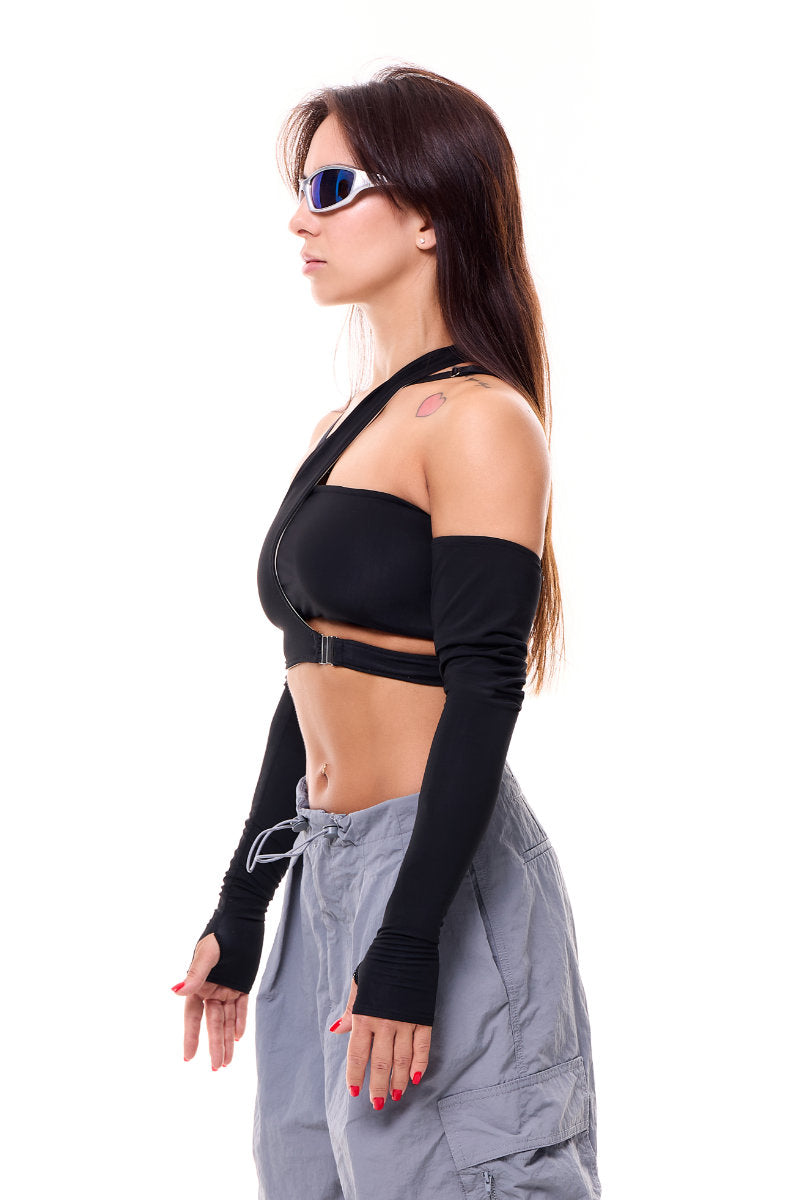 MÆD Kitana Top - Matte Black-MÆD-Pole Junkie