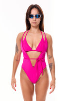 MÆD V-shape Bodysuit - Matte Pink-MÆD-Pole Junkie