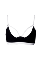 Hamade Activewear Strappy Top - Black/White Binding-Hamade Activewear-Pole Junkie