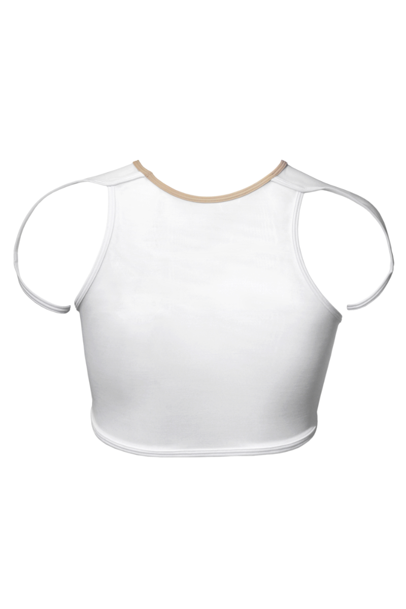Hamade Activewear High Scoop Neck Crop Top - Beige-Hamade Activewear-Pole Junkie