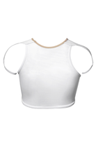Hamade Activewear High Scoop Neck Crop Top - Beige-Hamade Activewear-Pole Junkie
