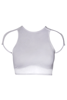 Hamade Activewear High Scoop Neck Crop Top - Light Grey-Hamade Activewear-Pole Junkie