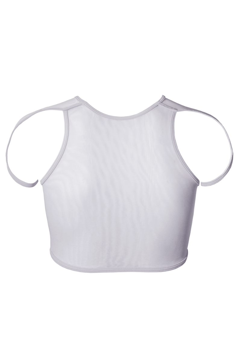 Hamade Activewear High Scoop Neck Crop Top - Light Grey-Hamade Activewear-Pole Junkie