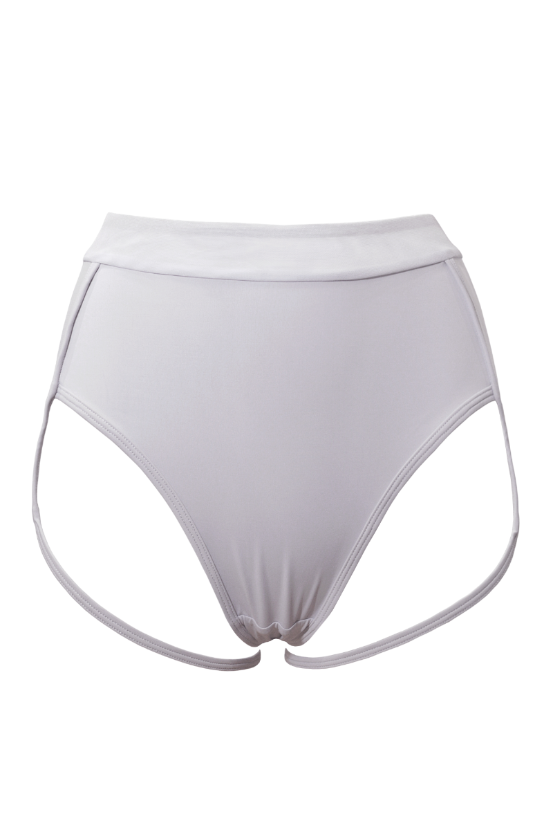 Hamade Activewear Mesh-side Garter Bottoms - Light Grey-Hamade Activewear-Pole Junkie