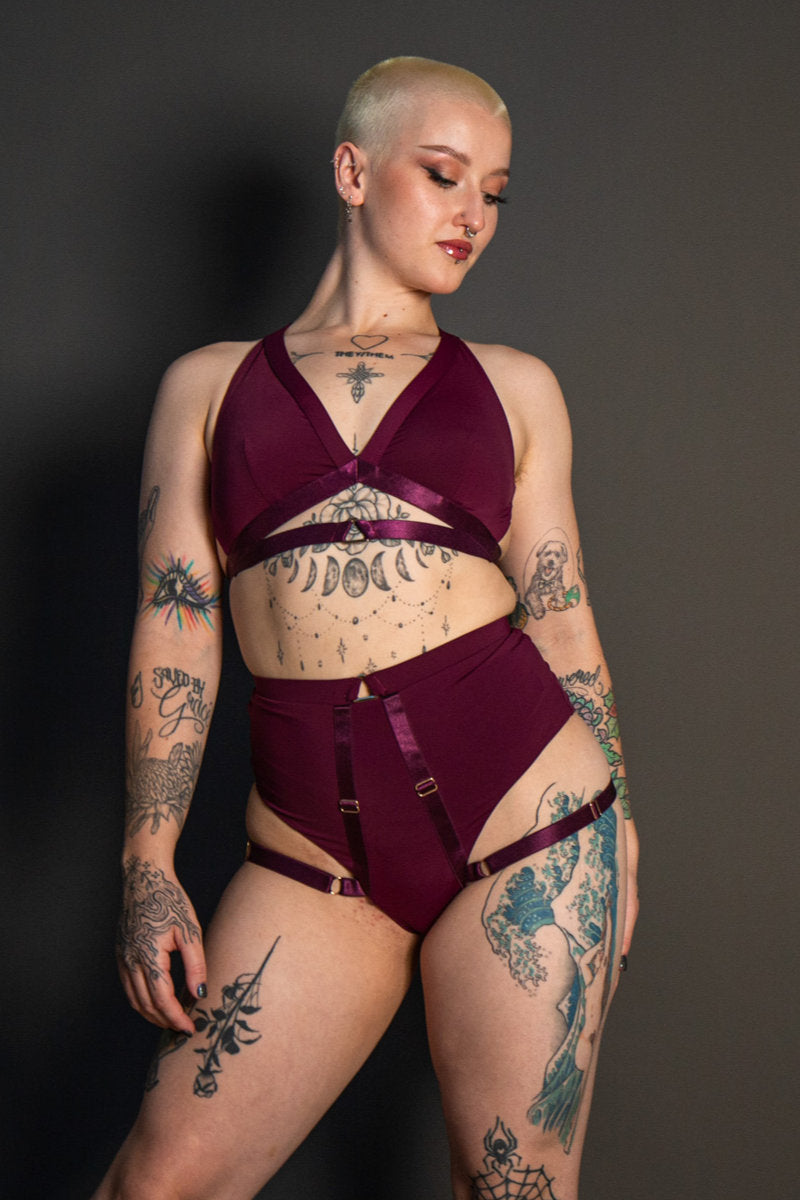 Tatiana Activewear Tokio Top - Wine-Tatiana Activewear-Pole Junkie