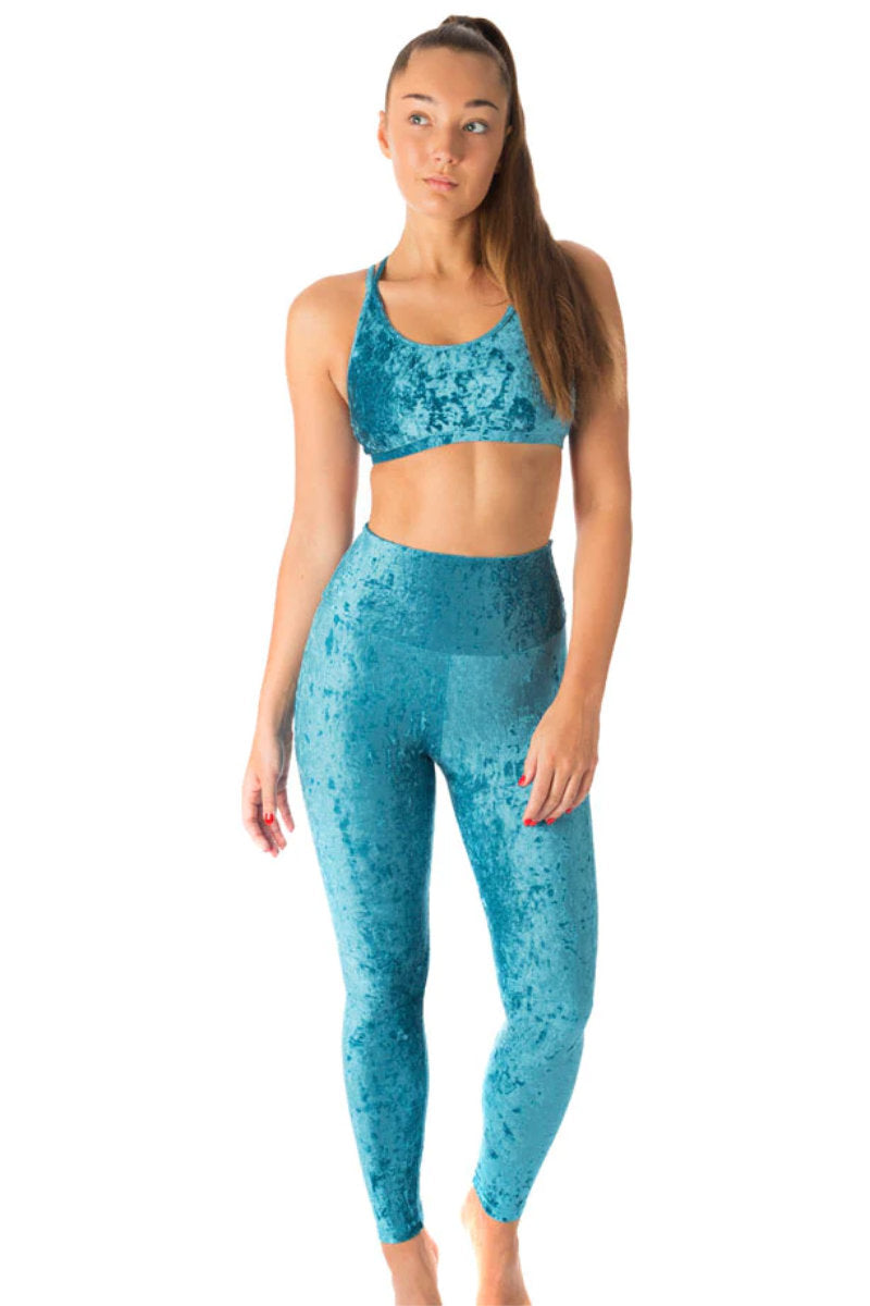 Dragonfly Adele Leggings - Velvet Turquoise-Dragonfly-Pole Junkie