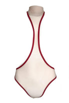 Rolling Peek-A-Boo Bodysuit - Beige/Cherry-Rolling-Pole Junkie
