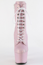 Pleaser USA Adore-1020SDG 7inch Pleaser Boots - Baby Pink Glitter-Pleaser USA-Pole Junkie