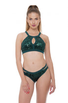 Bandurska Eclipse Top - Green Sequin-Bandurska-Pole Junkie