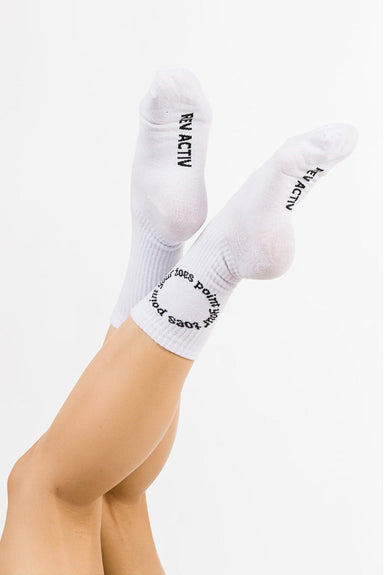 REV ACTIV Point Your Toes Socks - White-REV ACTIV-Pole Junkie