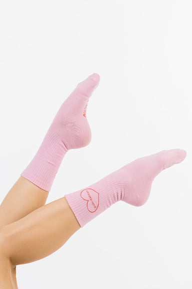 REV ACTIV Big Heart Socks - Pink-REV ACTIV-Pole Junkie