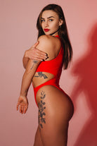 Pole Addict Extravaganza Bodysuit - Red-Pole Addict-Pole Junkie