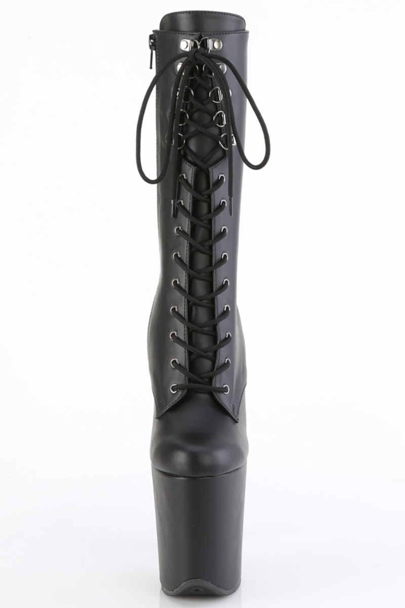 Pleaser USA Flamingo-1054 8inch Pleaser Boots - Matte Black-Pleaser USA-Pole Junkie