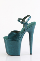Pleaser USA Flamingo-809GP 8inch Pleasers - Teal Glitter-Pleaser USA-Pole Junkie