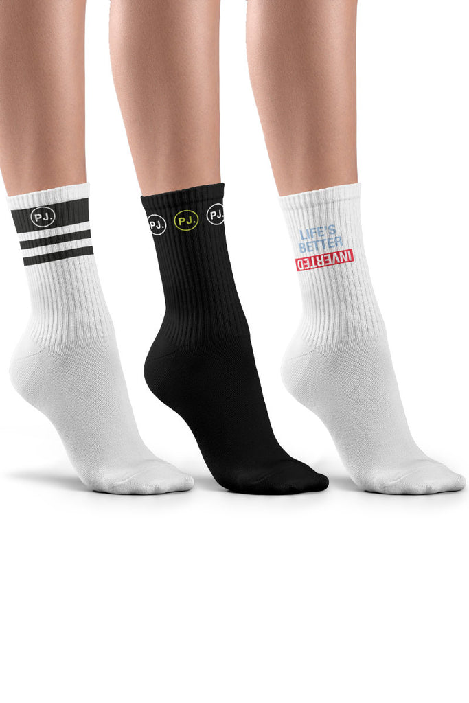Pole Junkie Sporty Spice Socks - Inverted/Circle Logo/Banded