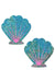 Pastease Seashell Nipple Pasties - Liquid Seafoam Green & Pink-Pastease-Pole Junkie